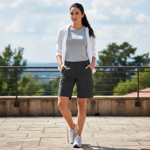 Columbia Women’s Gray Mesh Lined Cargo Shorts Nylon Outdoor Hiking Fishing Sz 10